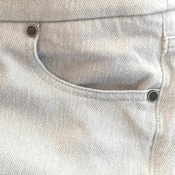 Coldwater Creek Pull On Ankle Pant Stretch Flat Front Stone Size 12 Pockets - Picture 3 of 8